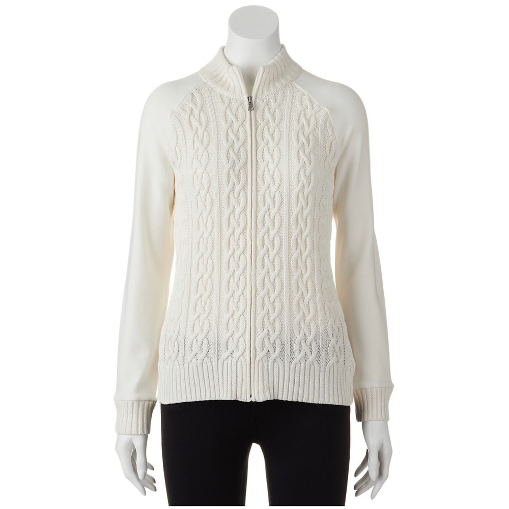 Croft & Barrow Cable Knit Jacket